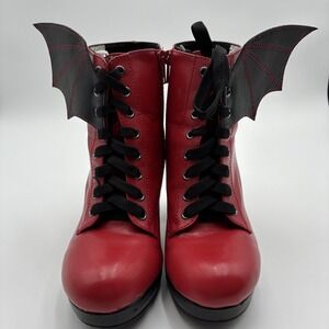 Hotel Transylvania Mavis Red Bat Wing Platform Boots FUN4051AD-6 Womens 6